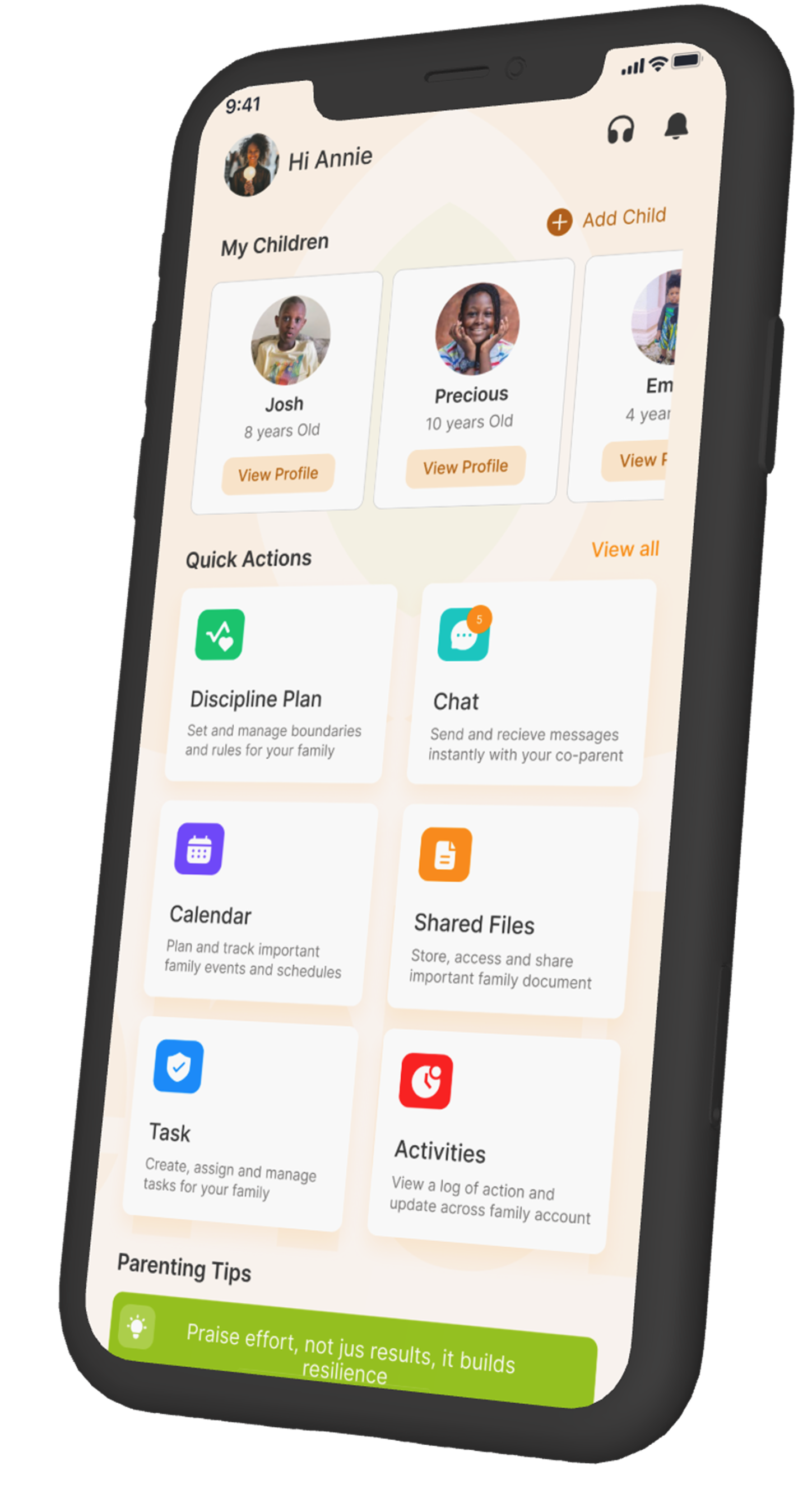 Parentfully routines screen
